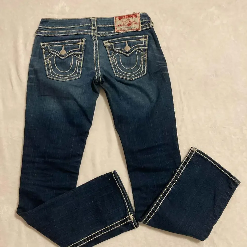 True Religion Billy Joey Super T Thick Thread Jeans Size 28 Made in USA